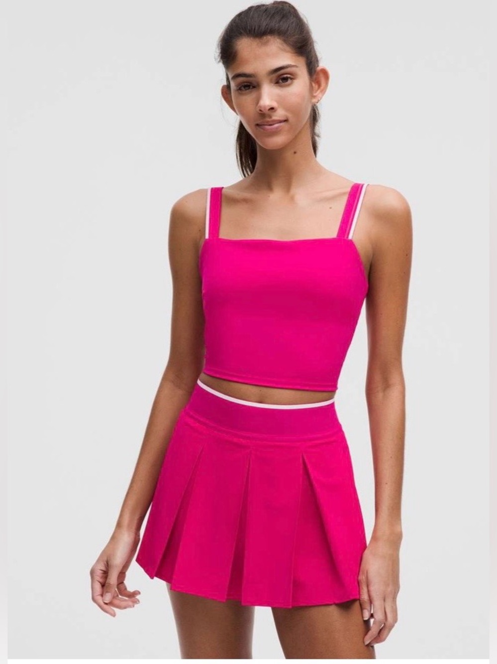 Hot Pink Pleated Tennis Skirt - Women